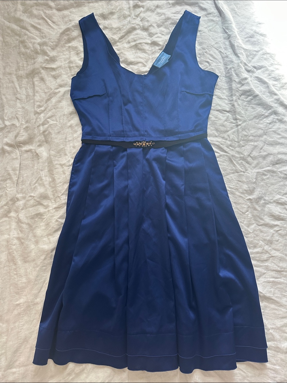 Simply Vera Vera Wang Sleeveless Cobalt Blue Fit-and-Flare Dress